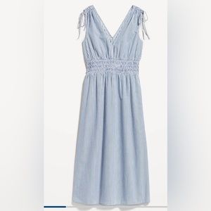 White and blue striped maxi dress. Never worn!